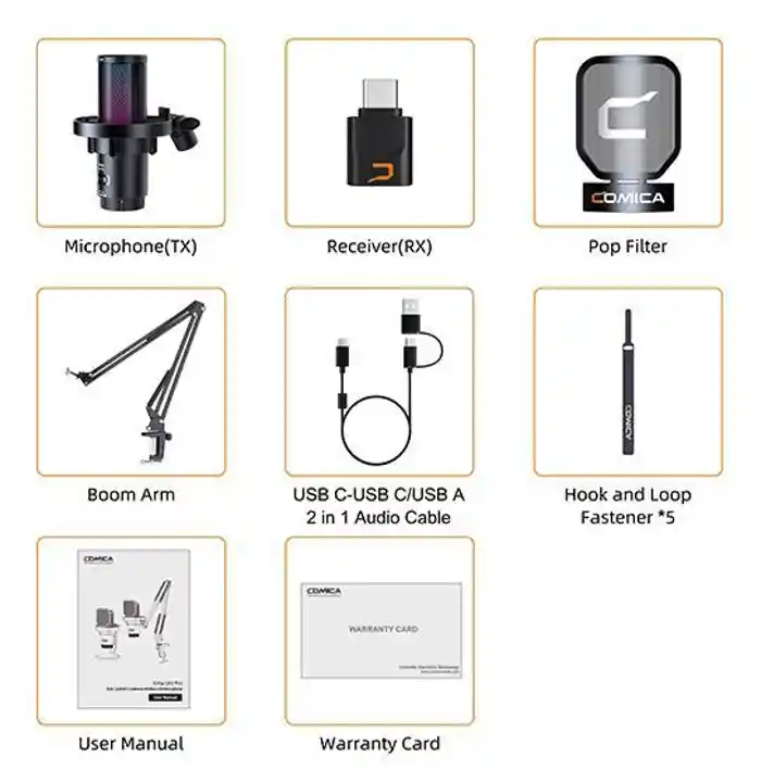 COMICA EJoy Uni Pro RGB Cardioid Condenser Wireless USB Microphone